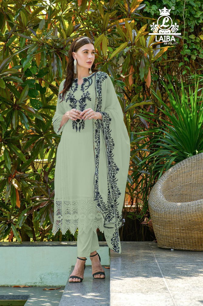 Am Vol 117 By Laiba Pure Georgette Pakistani Readymade Suits Catalog